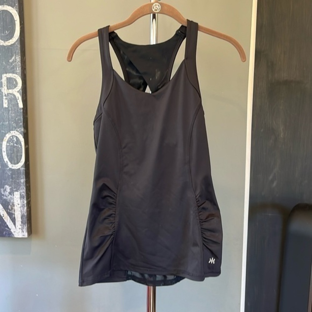🇪🇸🐠Kyodan yoga workout tank top mesh racerback back cross black XS CLEARANCE